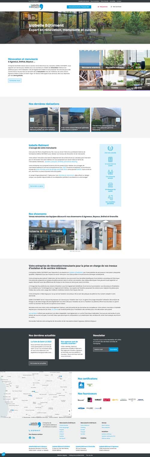 refonte site internet Manche menuiserie Izabelle Batiment